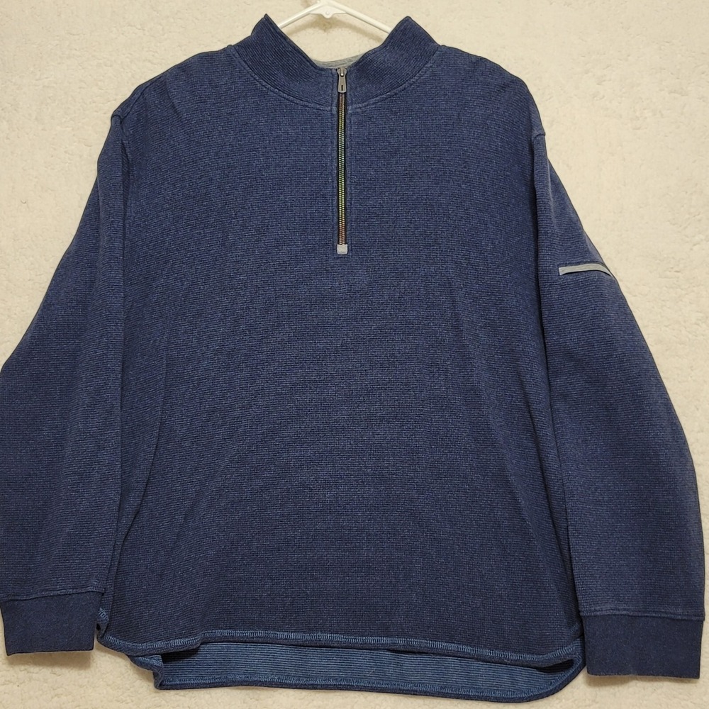 Robert Graham Mens Sweater Sz 2XL Blue 1/4 Zip Up Jacket Classic Fit - Picture 2 of 11